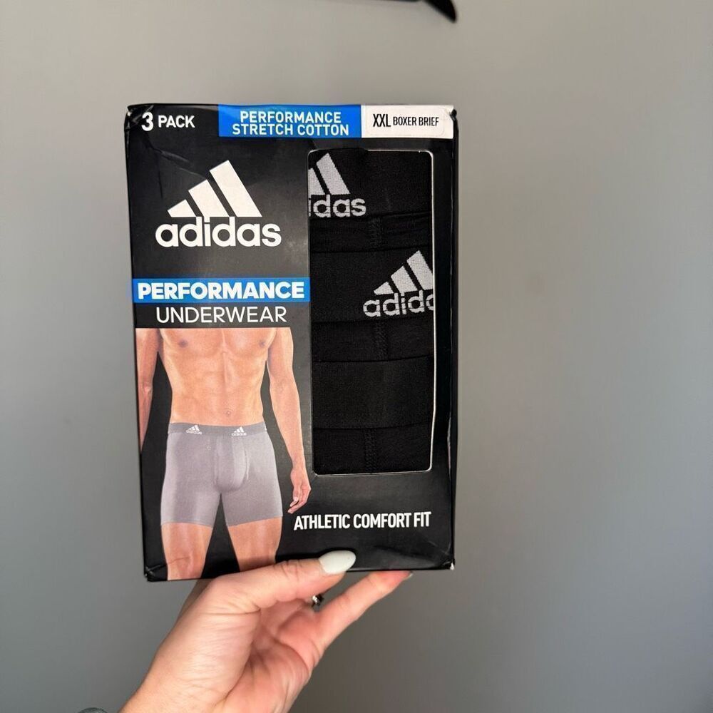Adidas Men's Performance Boxer Briefs 3-Pack size XXL black m8